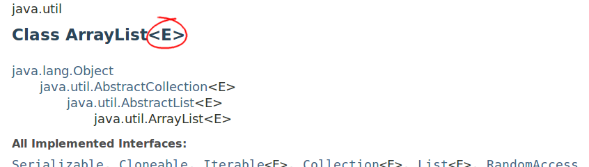 Screenshot of ArrayList javadoc